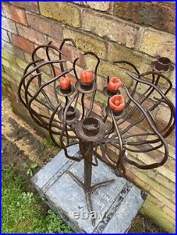 French 1950's Vintage Wrought Iron Candlestick Tree Candelabra