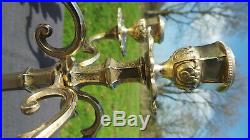 French Candle Sticks Pair 2 Superb Vintage French Bronze Candelabra Classical Pa