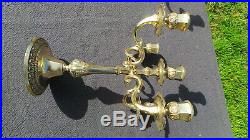 French Candle Sticks Pair 2 Superb Vintage French Bronze Candelabra Classical Pa