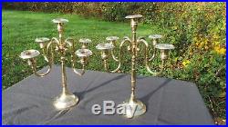 French Candle Sticks Pair Vintage Candelabra Classical Heavy Slightly Different