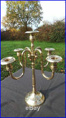 French Candle Sticks Pair Vintage Candelabra Classical Heavy Slightly Different