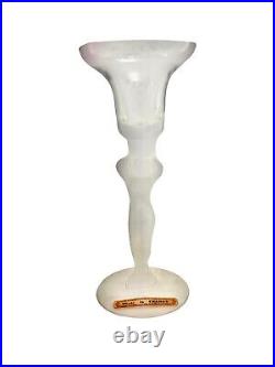 French Crystal Nude Female Frosted Candlestick Holders Set of Four Decor Gift