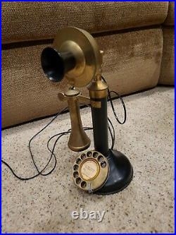 GEC Telephone Phone Made In England Vintage Antique Brass candlestick