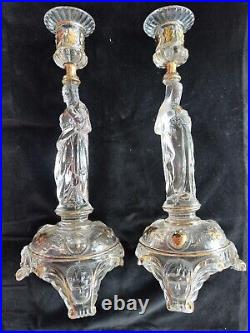 Glass candlesticks vintage