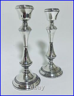 Good Quality Pair of Vintage Sterling Silver Candlesticks Candle Holders
