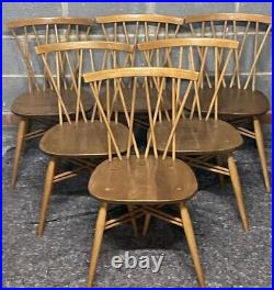 Good Retro Ercol Candlestick Dining Chair, Clean Condition Choice Of 6