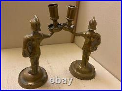 Gorgeous. True Pair. Vintage. Brass. Candle Sticks. Soldiers. Heavy. Quality