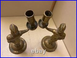 Gorgeous. True Pair. Vintage. Brass. Candle Sticks. Soldiers. Heavy. Quality