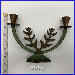 Gorgeous Vintage Brass Beautiful Patina Shabbat Candlesticks