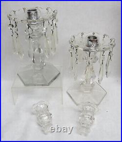 Gorgeous Vintage Crystal 9 1/2 Chandelier Candlesticks