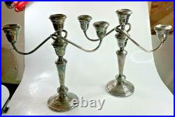 Gorham Pair Vintage SILVER PLATE Candle Sticks Candelabra