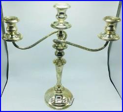 Gorham Pair Vintage Sterling Silver 3 Light Heavy Large Candelabra Candlesticks