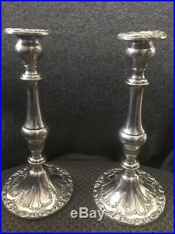 Gorham Sterling Silver Filigree Design Candlesticks Vintage Rare Find