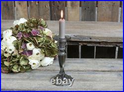Grey Cut Glass Candlestick French Vintage Style Xmas Dinner Table Candle Holder