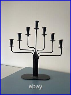 Gunnar Ander for Ystad Scandinavian vintage Metal candlestick 1960