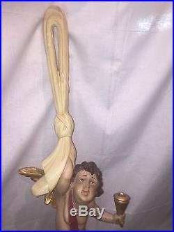 HUGE 31 Rare German vintage flying angel cherubin amour candlestick holder