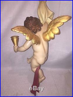 HUGE 31 Rare German vintage flying angel cherubin amour candlestick holder
