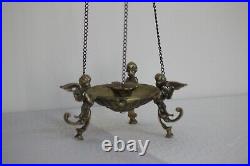 Hanging Candle Holder, Angel Figure, Vintage Candle Holder, Handmade Brass
