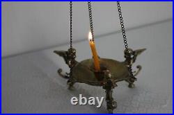 Hanging Candle Holder, Angel Figure, Vintage Candle Holder, Handmade Brass