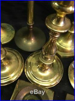 Huge Lot of 35 Vintage Brass Candlestick Holders- Candle Wedding Decor