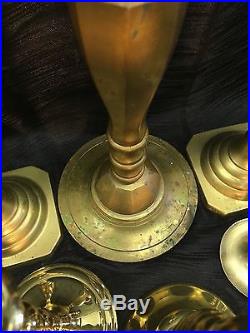 Huge Lot of 46 Vintage Brass Candlestick Holders- Candle Wedding Decor