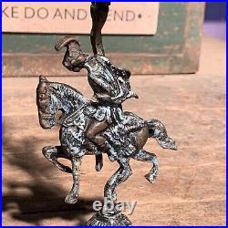 Incredible Vintage Reclaimed Brass Candelabra Roman On Horseback