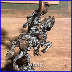 Incredible Vintage Reclaimed Brass Candelabra Roman On Horseback