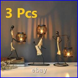 Iron Figurine Candle Holder Tealight Taper Nordic Home Wedding Decoration Gift
