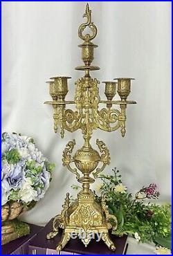 Italian Brevettato style Brass / Bronze Vintage Baroque Candelabra 5 Arm