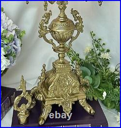 Italian Brevettato style Brass / Bronze Vintage Baroque Candelabra 5 Arm