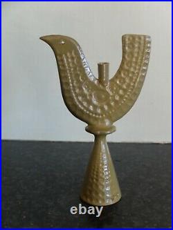 John ffrench vintage 1960s Arklow Studio Pottery olive green bird candlestick
