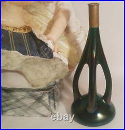KIRSCHNER Marie loetz candlestick art glass vtg czech bohemian antique sculpture