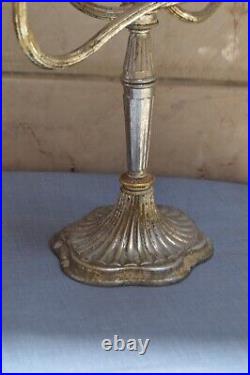 LARGE Rare Vintage 5 Arm E. P zinc silver plated Candlestick Candle Holder Décor