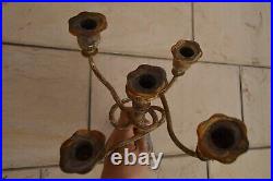 LARGE Rare Vintage 5 Arm E. P zinc silver plated Candlestick Candle Holder Décor