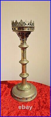 Large 18 Vintage Solid Brass Church Candlestick Candle Holder Weighs 2.5kg