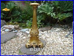 Large Gold Italian Vintage Baroque Style Candle Stick Holder 72cm Tall T/light