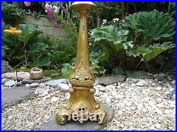 Large Gold Italian Vintage Baroque Style Candle Stick Holder 72cm Tall T/light