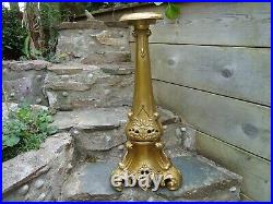 Large Gold Italian Vintage Baroque Style Candle Stick Holder 72cm Tall T/light