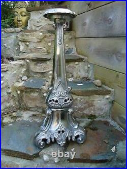 Large Silver Italian Vintage Baroque Style Candle Stick Holder 72cm Tall T/light