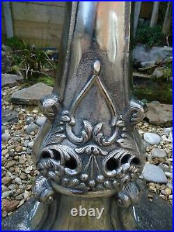 Large Silver Italian Vintage Baroque Style Candle Stick Holder 72cm Tall T/light