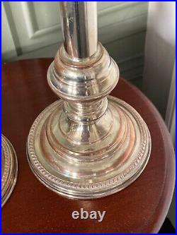 Large Vintage Pair of Silver Plate Candlesticks E. Leclere, Sheffield. Lot 2/2