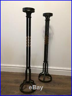 Large floor standing candle sticks antique vintage heavy church clearance