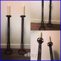 Large floor standing candle sticks antique vintage heavy church clearance