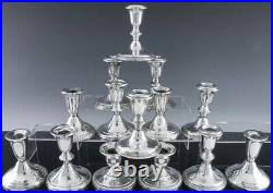 Large lot of sterling silver candle holders vintage