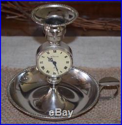 LeCoultre 8 Day Clock 7 Jewels Swiss Candlestick Candle Holder Working Vintage