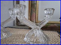 Liberty Pair of Vintage Glass Candle Holder / Candle Stick Free Post