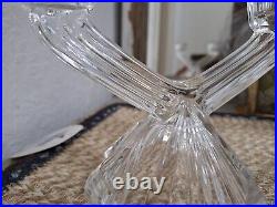 Liberty Pair of Vintage Glass Candle Holder / Candle Stick Free Post