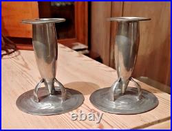 Limited Edition Liberty Archibald Knox Design Pewter Candlesticks No 113 of 250