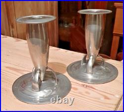 Limited Edition Liberty Archibald Knox Design Pewter Candlesticks No 113 of 250