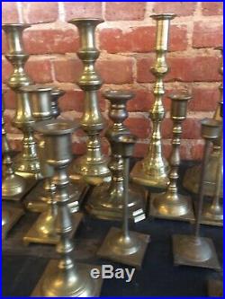 Lot 25 Vintage BRASS Candle Holders Candlesticks Patina Wedding Lighting Decor